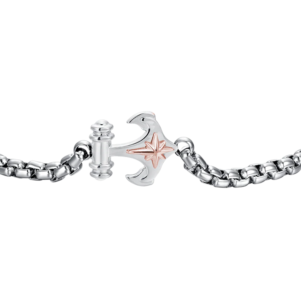BRACCIALE UOMO IN ACCIAIO ANCORA E ROSA DEI VENTI - Image 4