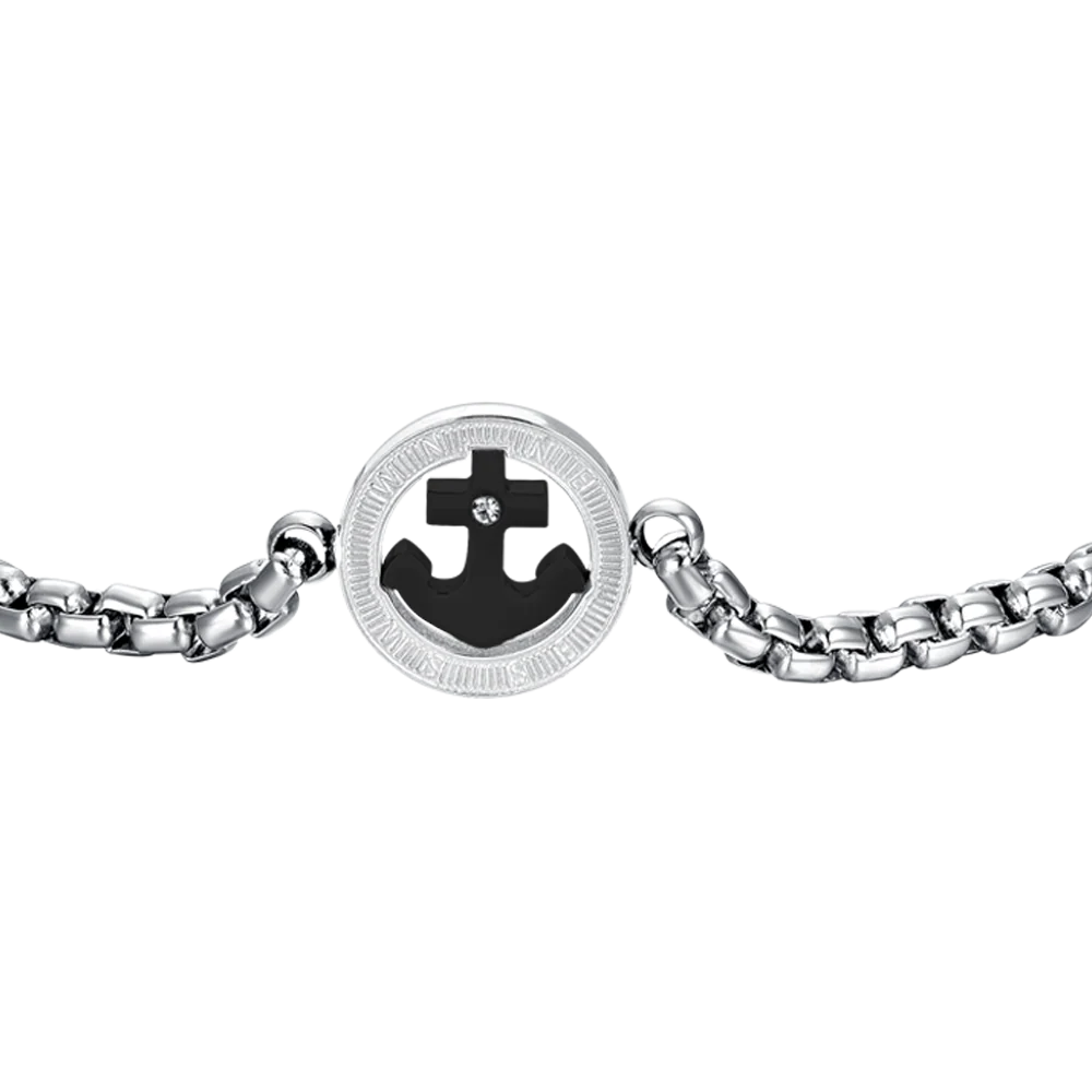 BRACCIALE UOMO IN ACCIAIO ANCORA IP NERO - Image 4