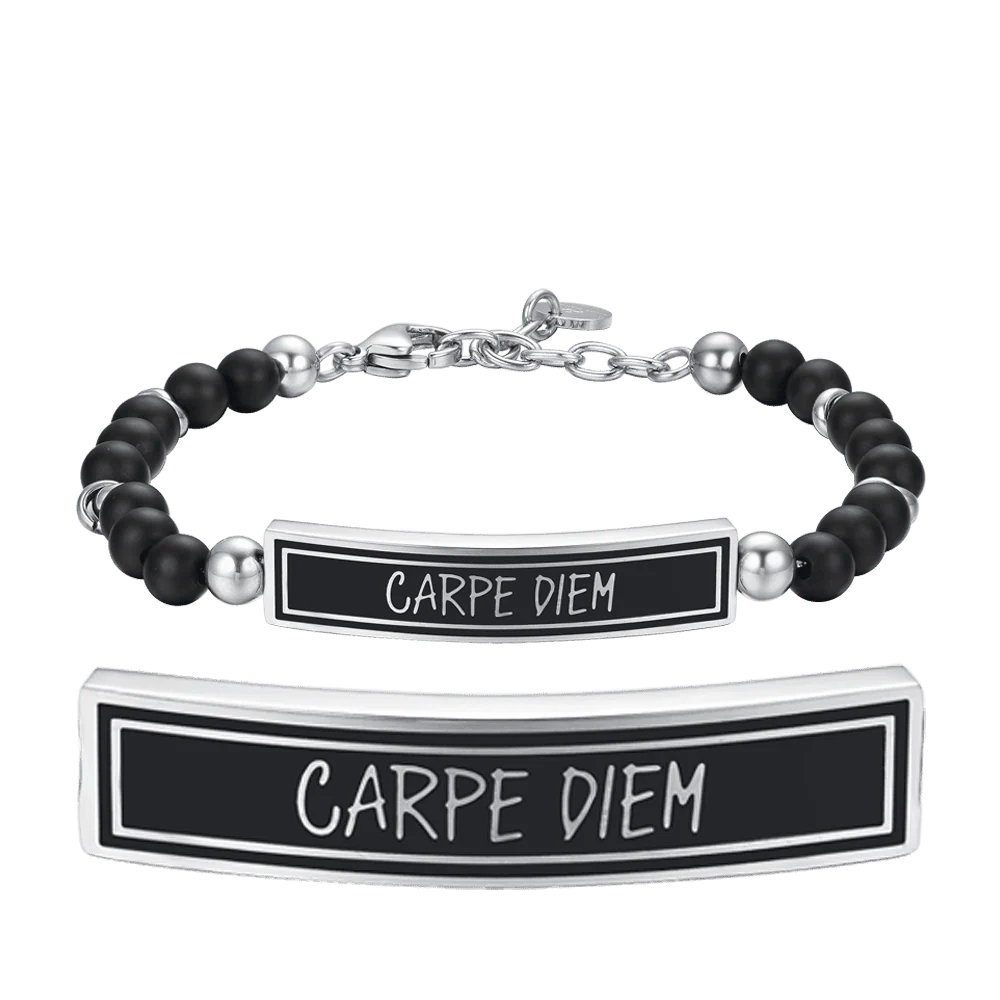 BRACCIALE UOMO IN ACCIAIO CARPE DIEM