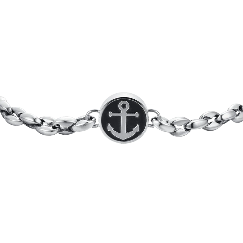 BRACCIALE UOMO IN ACCIAIO CON ANCORA - Image 4