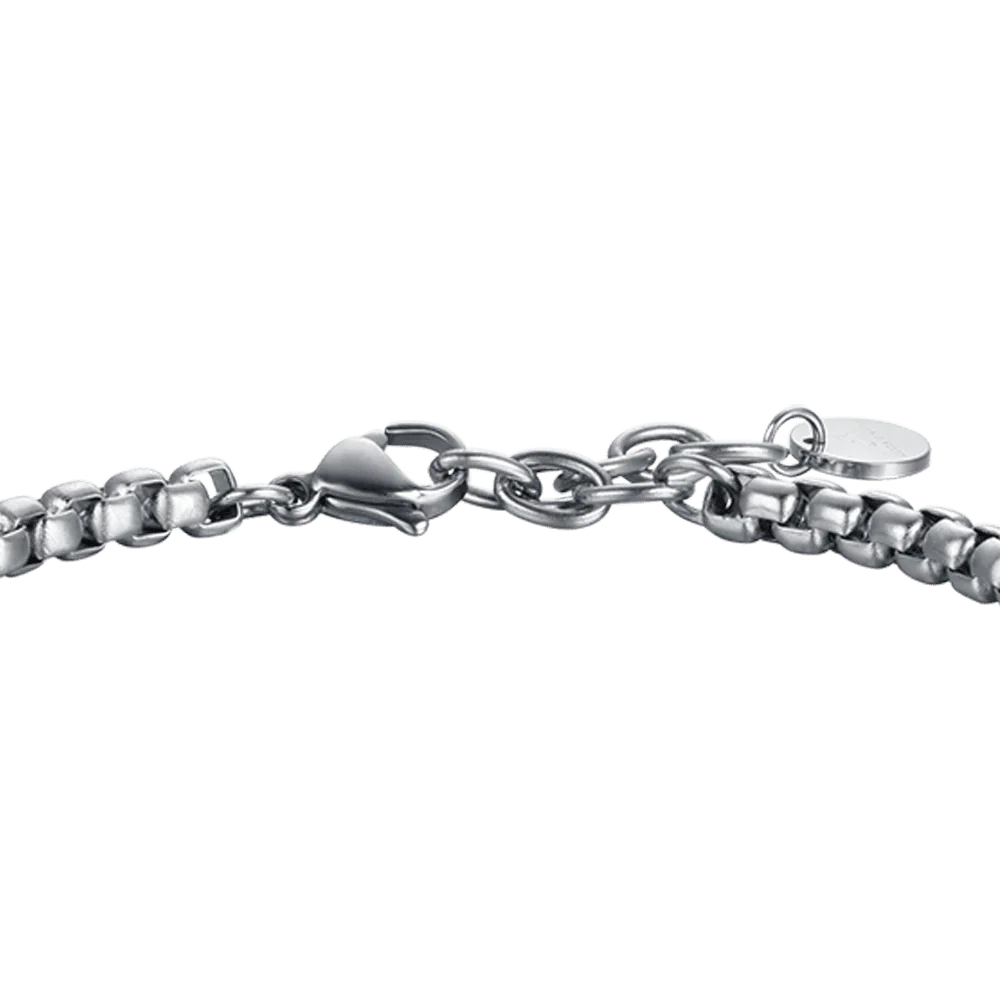 BRACCIALE UOMO IN ACCIAIO CON CORNO CON SMALTO NERO - Image 5