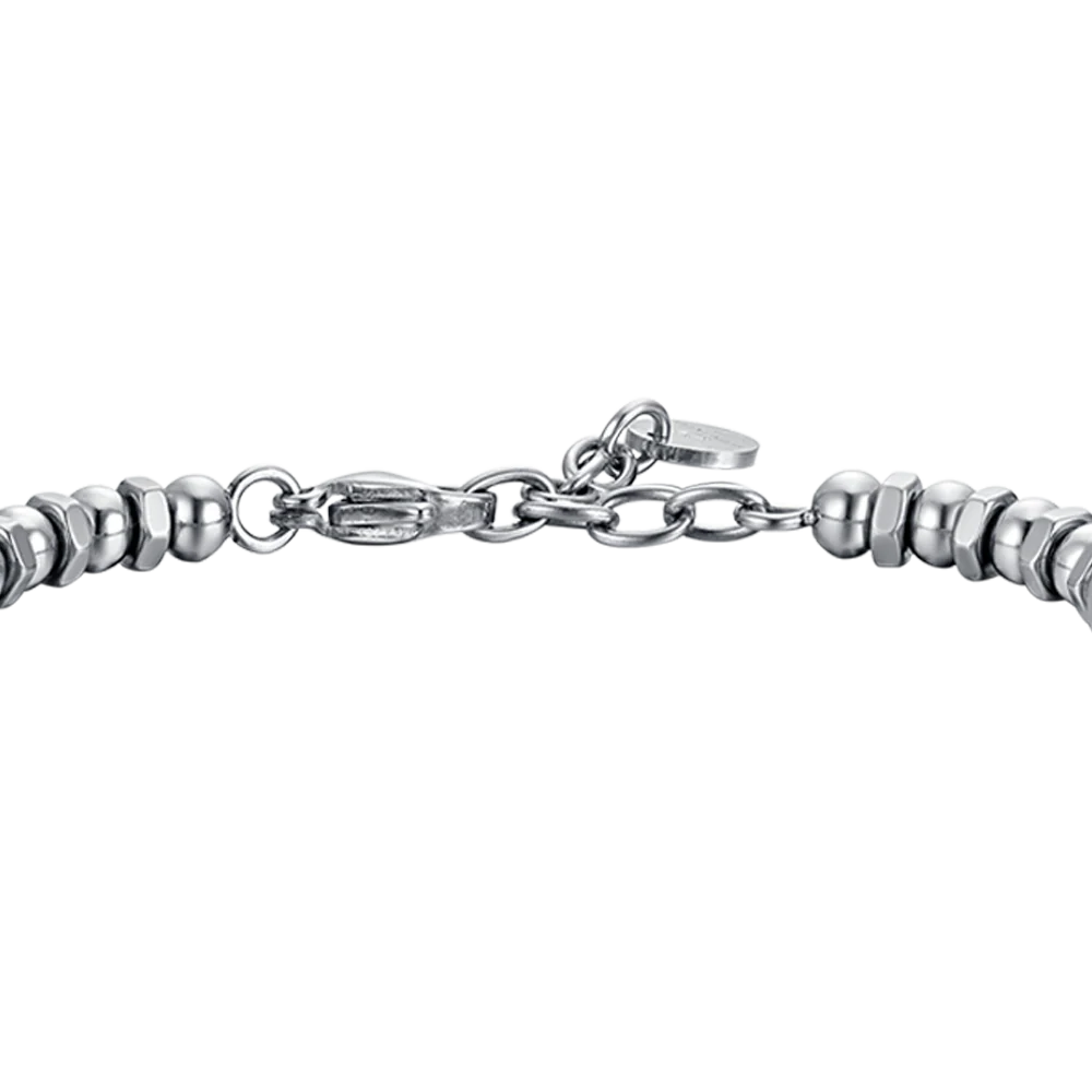 BRACCIALE UOMO IN ACCIAIO CON CORONA E SMALTO NERO - Image 5