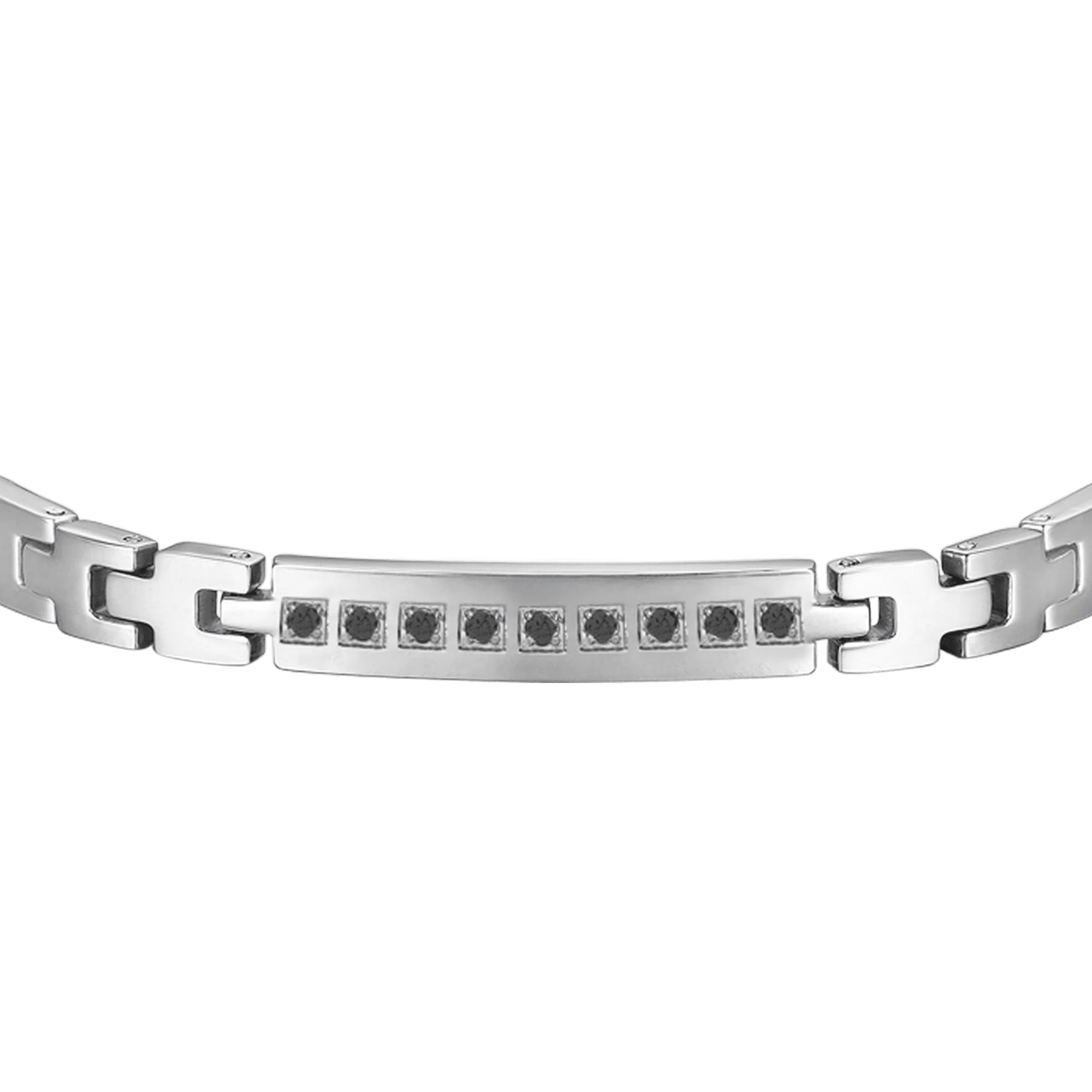 BRACCIALE UOMO IN ACCIAIO CON CRISTALLI NERI - Image 5