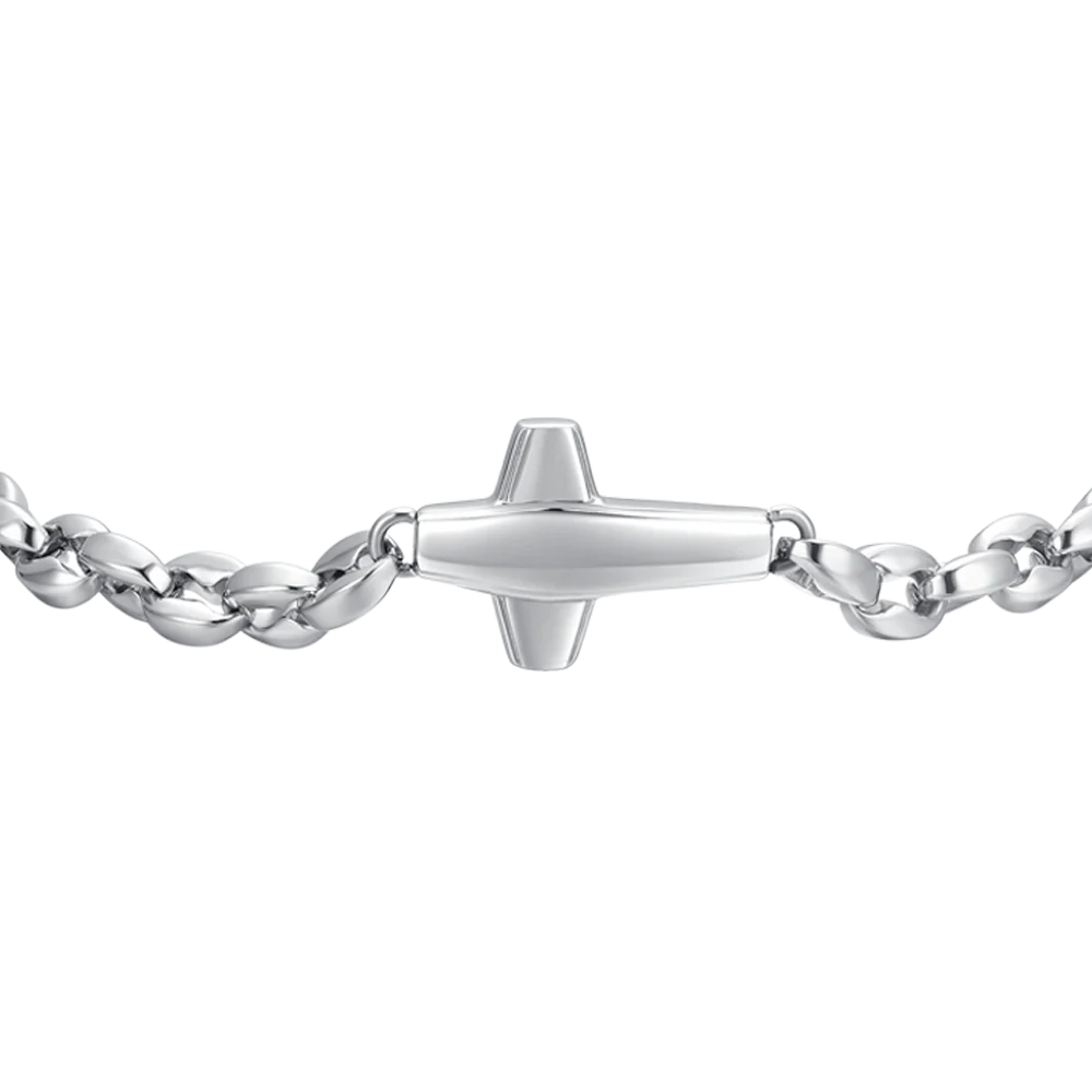 BRACCIALE UOMO IN ACCIAIO CON CROCE - Image 4