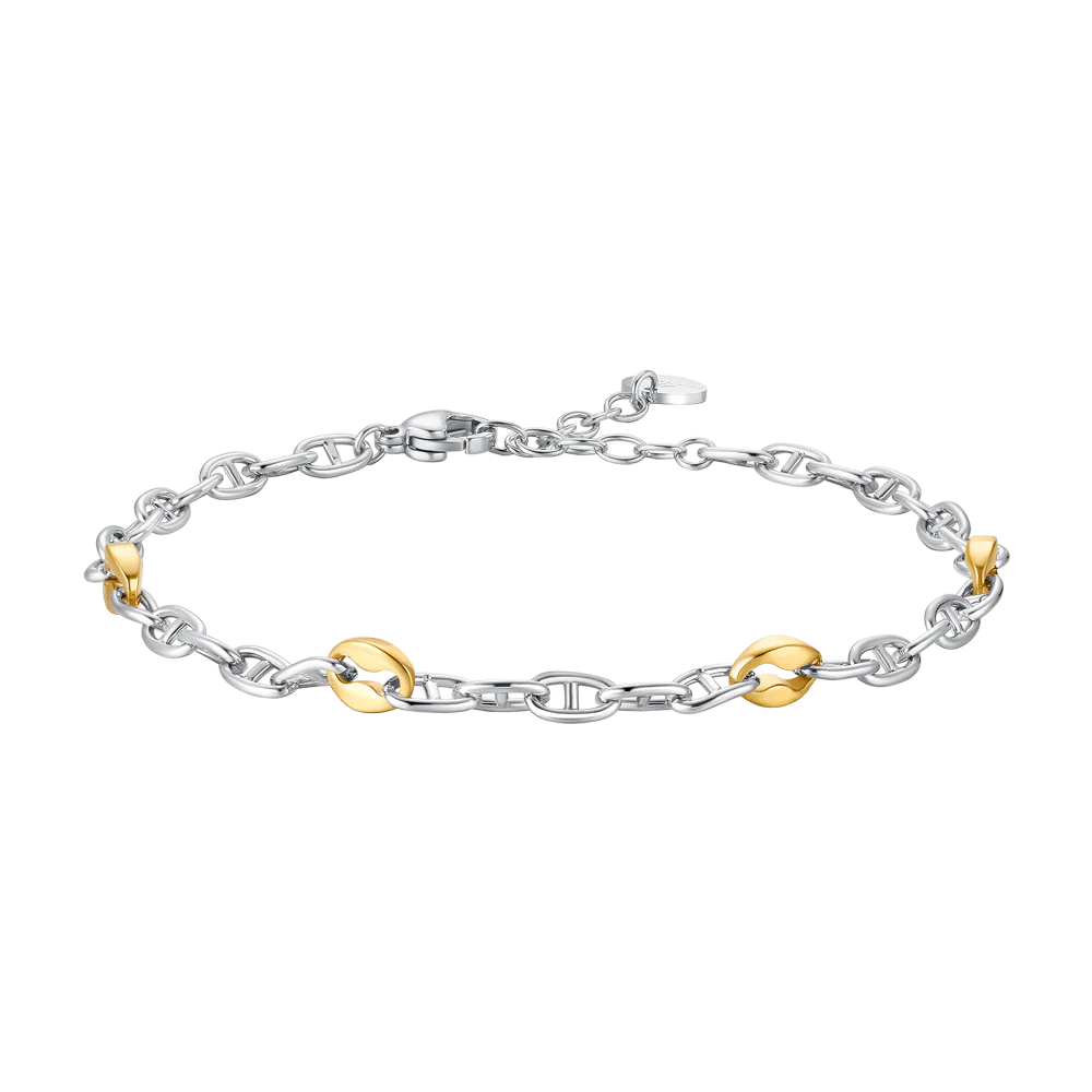 BRACCIALE UOMO IN ACCIAIO CON ELEMENTI IN ACCIAIO IP GOLD