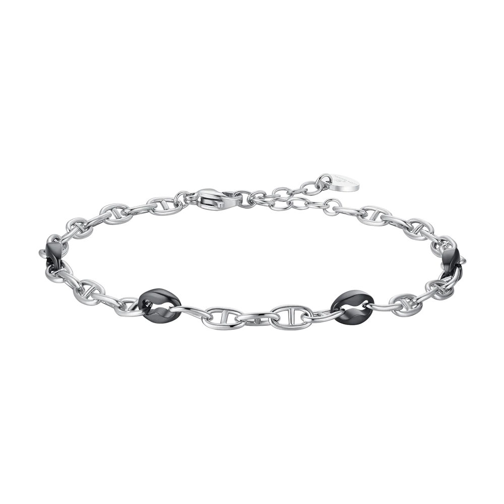 BRACCIALE UOMO IN ACCIAIO CON ELEMENTI IN ACCIAIO IP NERO