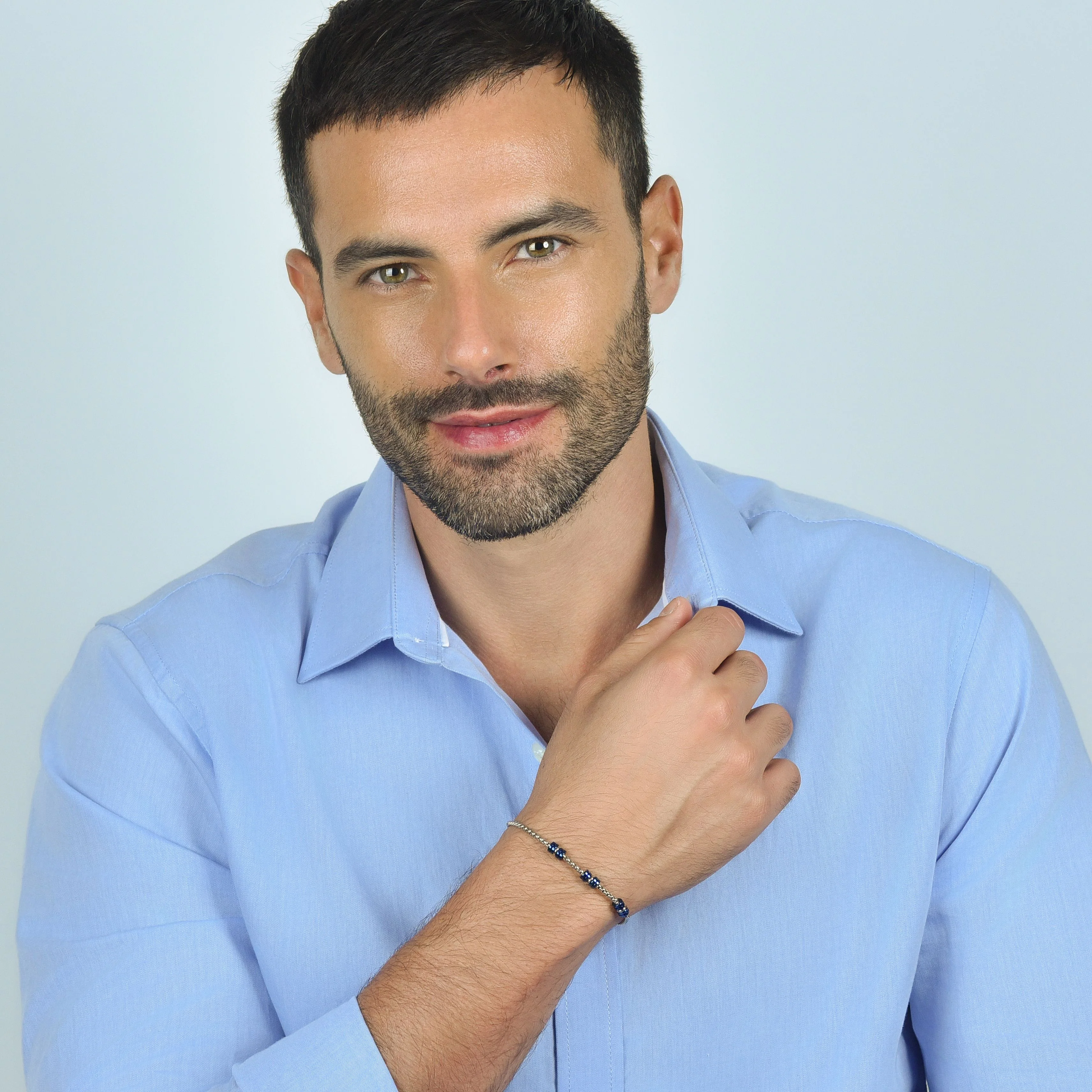 BRACCIALE UOMO IN ACCIAIO CON ELEMENTI IP BLU E SILVER - Image 3