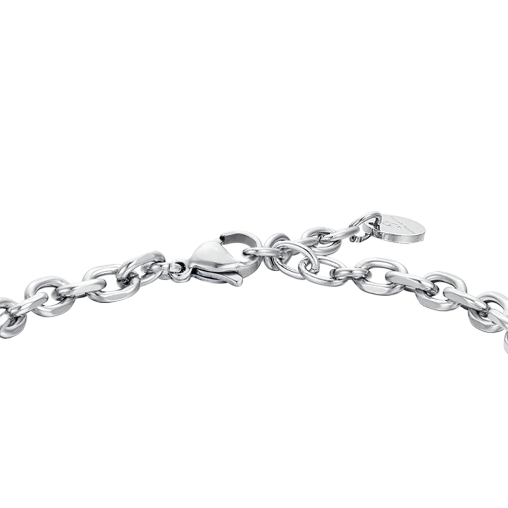 BRACCIALE UOMO IN ACCIAIO CON ELEMENTI NERI - Image 5