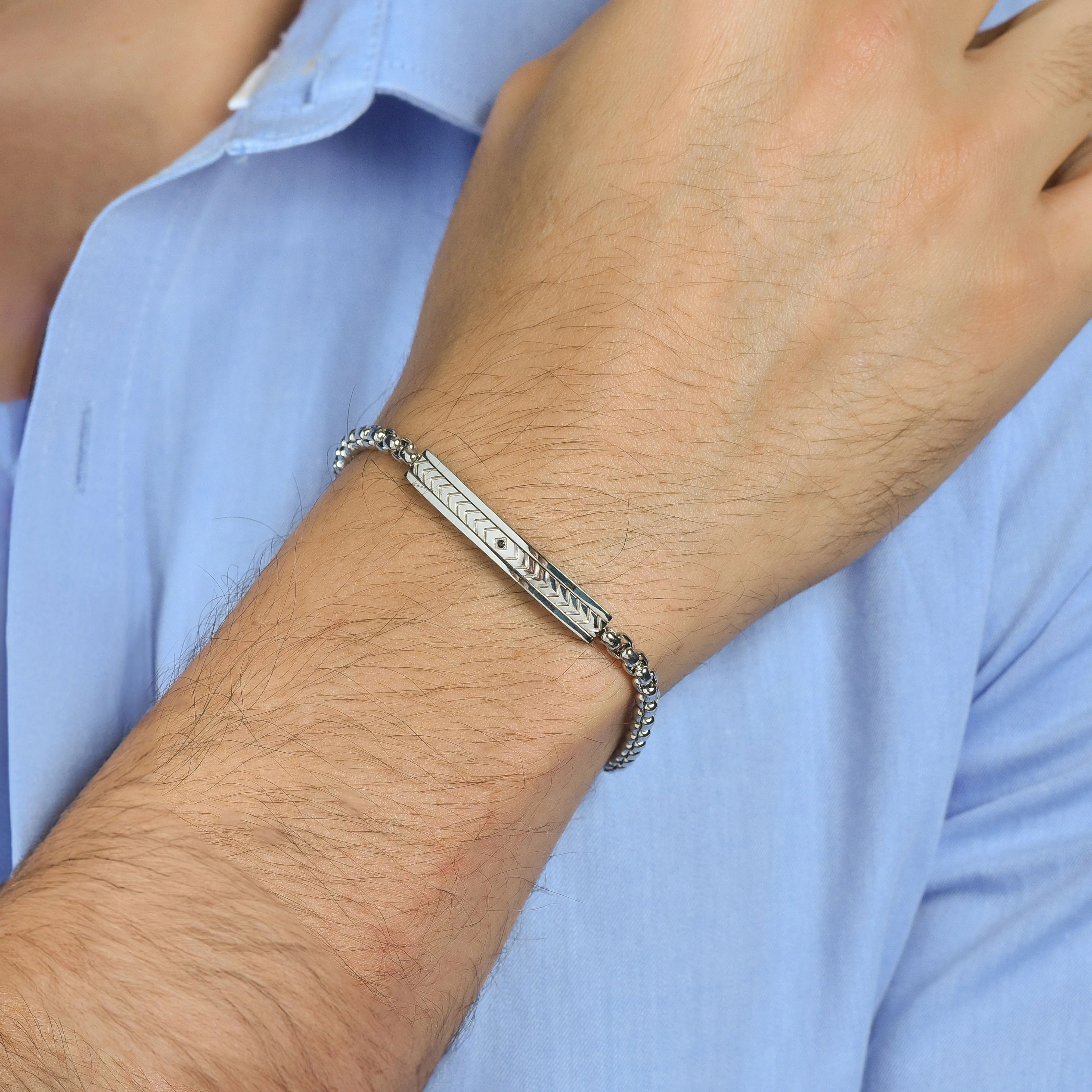 BRACCIALE UOMO IN ACCIAIO CON ELEMENTO IN ACCIAIO - Image 2
