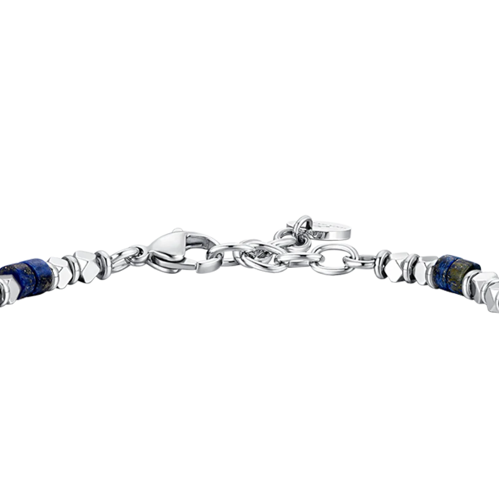 BRACCIALE UOMO IN ACCIAIO CON EMATITE E PIETRE LAPIS - Image 5