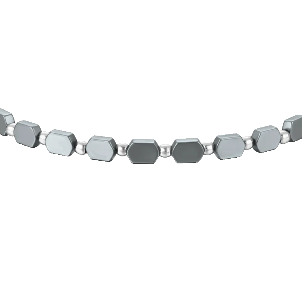 BRACCIALE UOMO IN ACCIAIO CON EMATITE GRIGIA - Image 4
