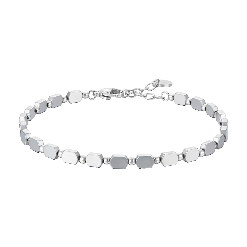 BRACCIALE UOMO IN ACCIAIO CON EMATITE SILVER