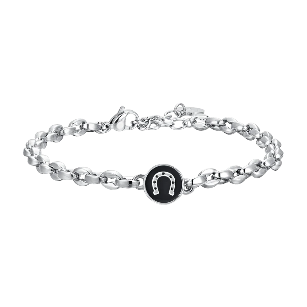 BRACCIALE UOMO IN ACCIAIO CON FERRO DI CAVALLO