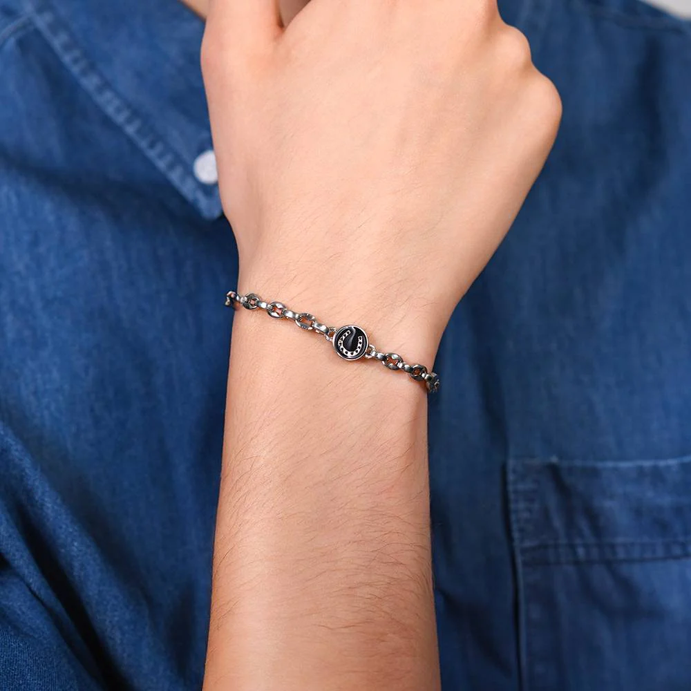 BRACCIALE UOMO IN ACCIAIO CON FERRO DI CAVALLO - Image 2
