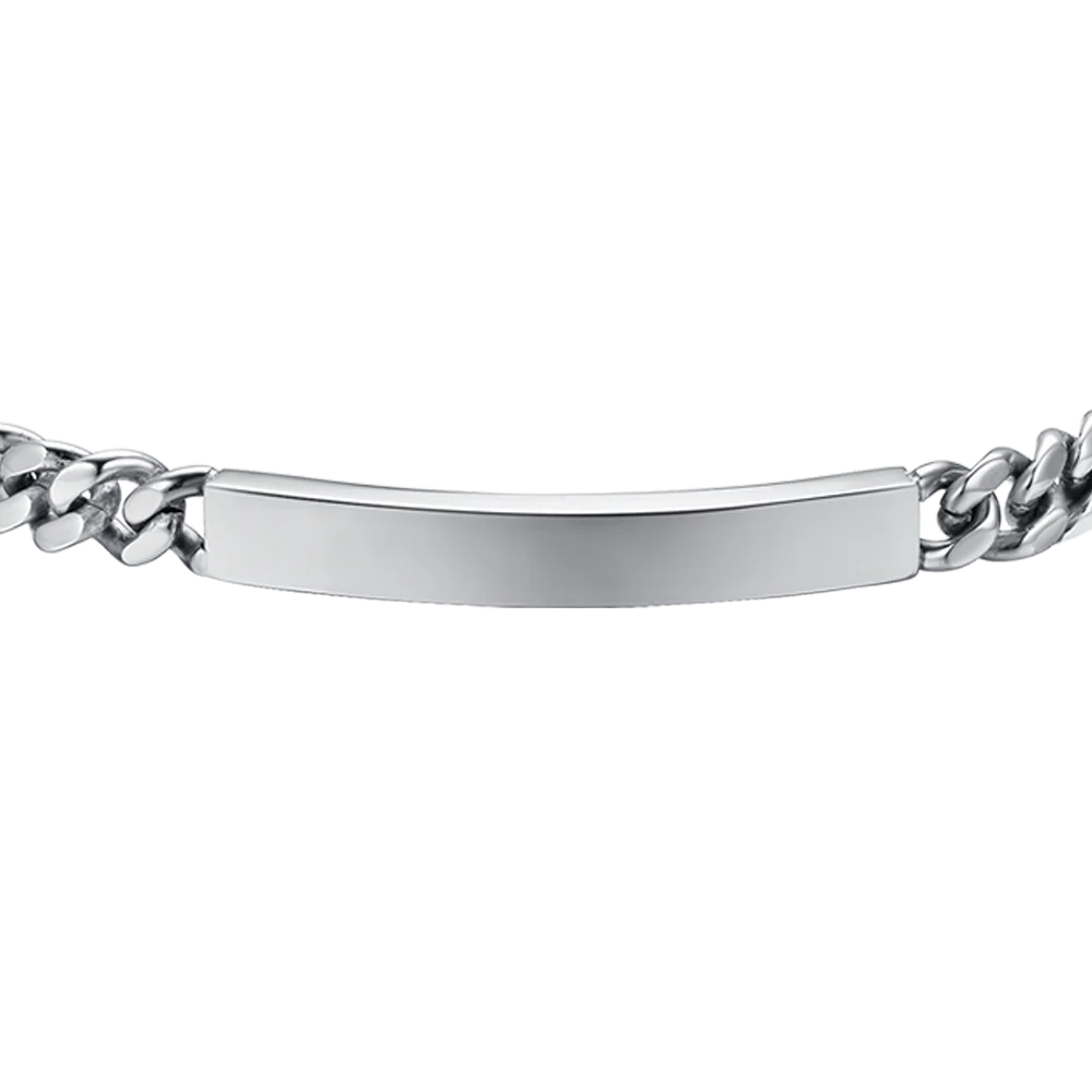 BRACCIALE UOMO IN ACCIAIO CON PIASTRA SILVER - Image 4