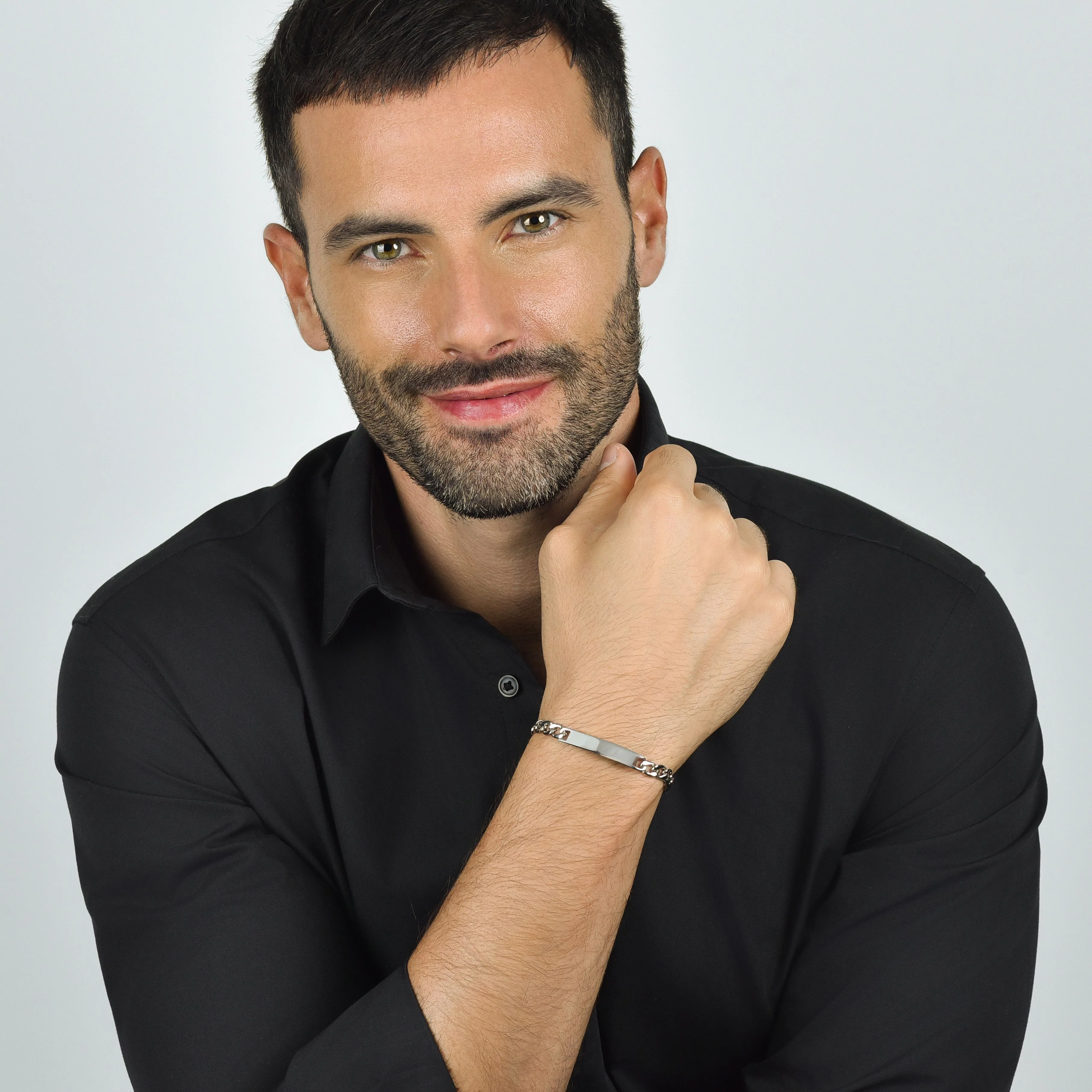 BRACCIALE UOMO IN ACCIAIO CON PIASTRA SILVER - Image 3