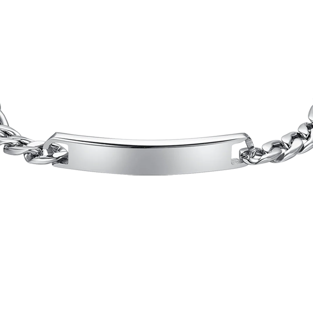BRACCIALE UOMO IN ACCIAIO CON PIASTRA SILVER - Image 4