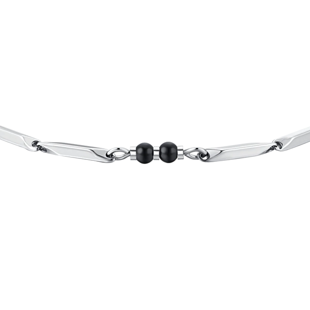 BRACCIALE UOMO IN ACCIAIO CON PIETRE AGATA - Image 4