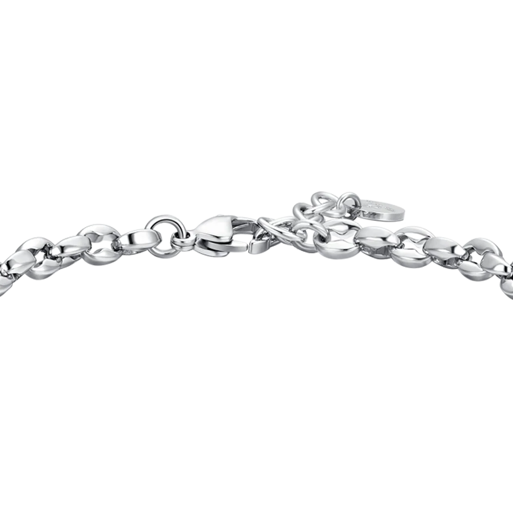 BRACCIALE UOMO IN ACCIAIO CROCE E ZIRCONI NERI - Image 5