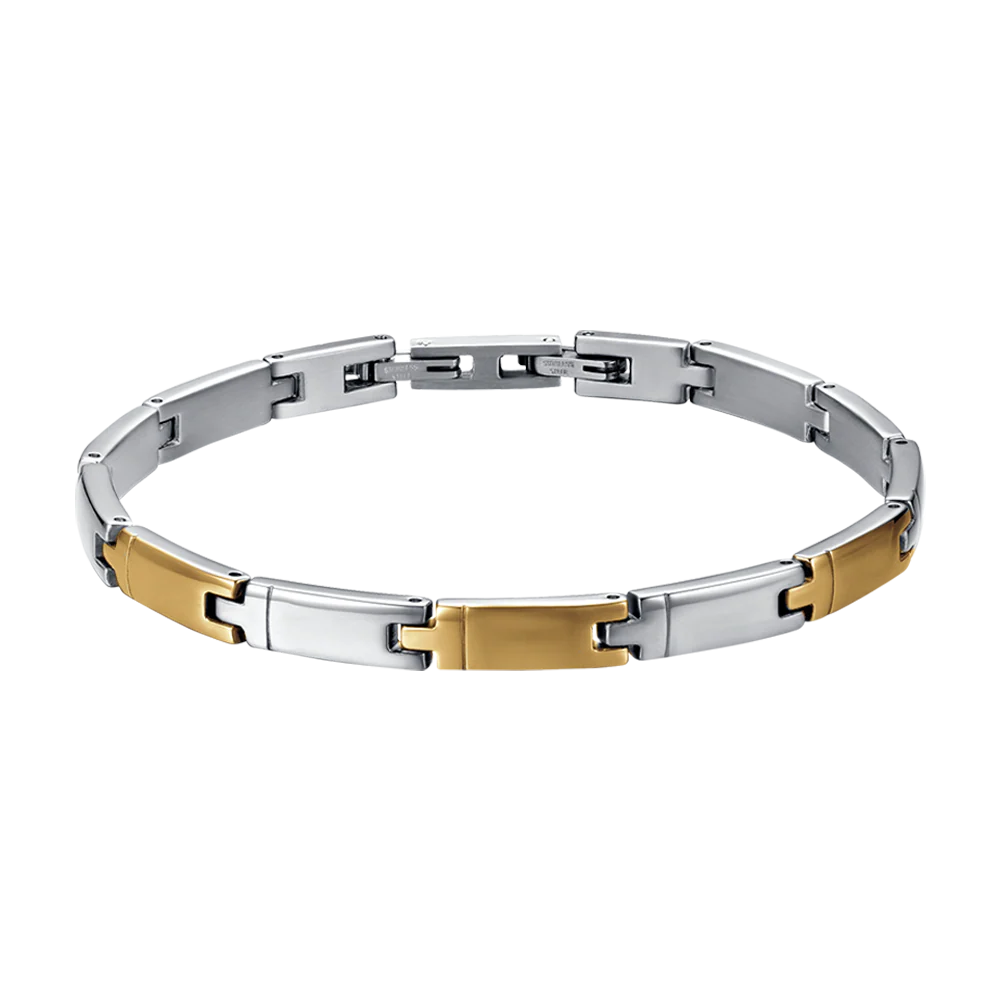 BRACCIALE UOMO IN ACCIAIO E ACCIAIO IP GOLD