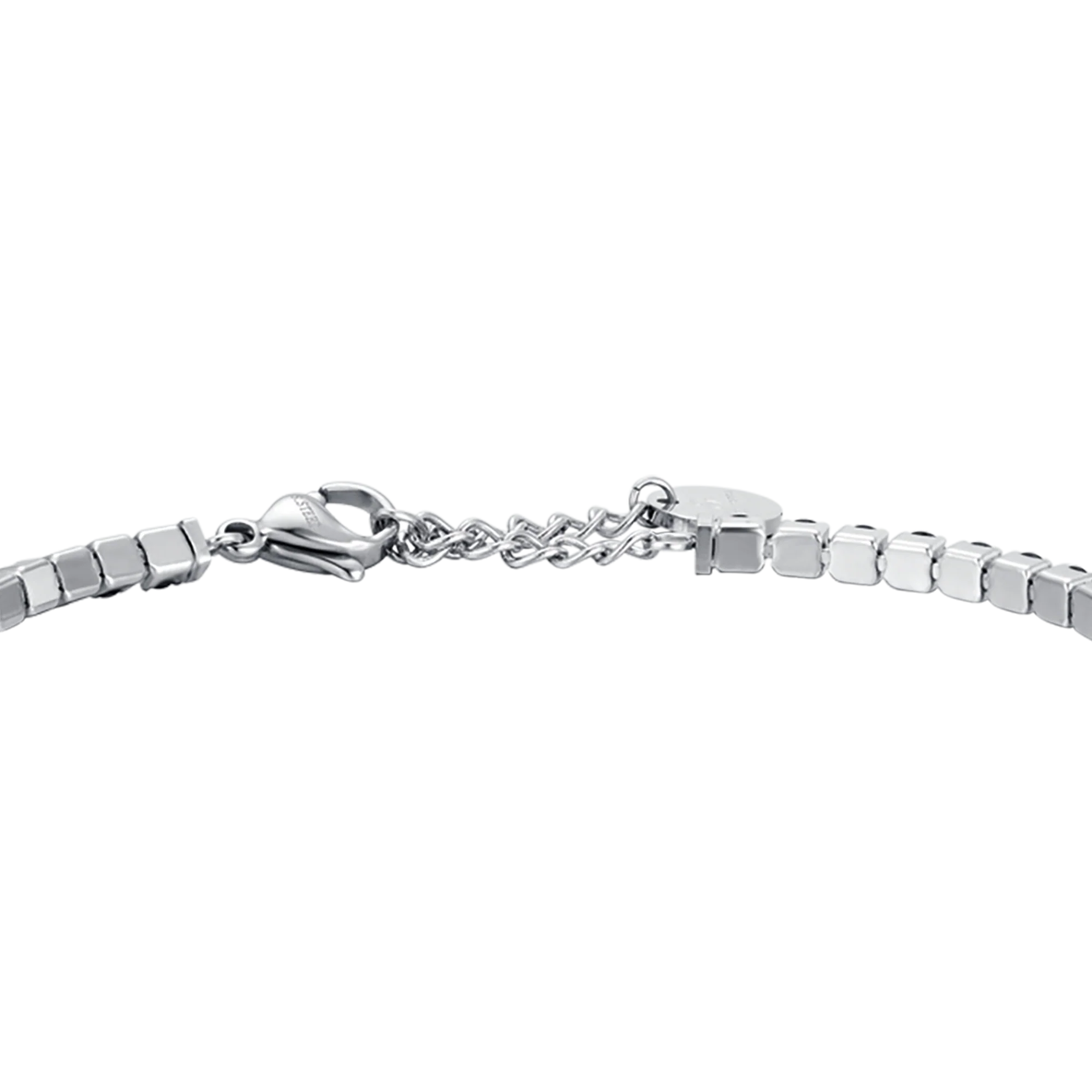 BRACCIALE TENNIS UOMO IN ACCIAIO CON CRISTALLI NERI - Image 5