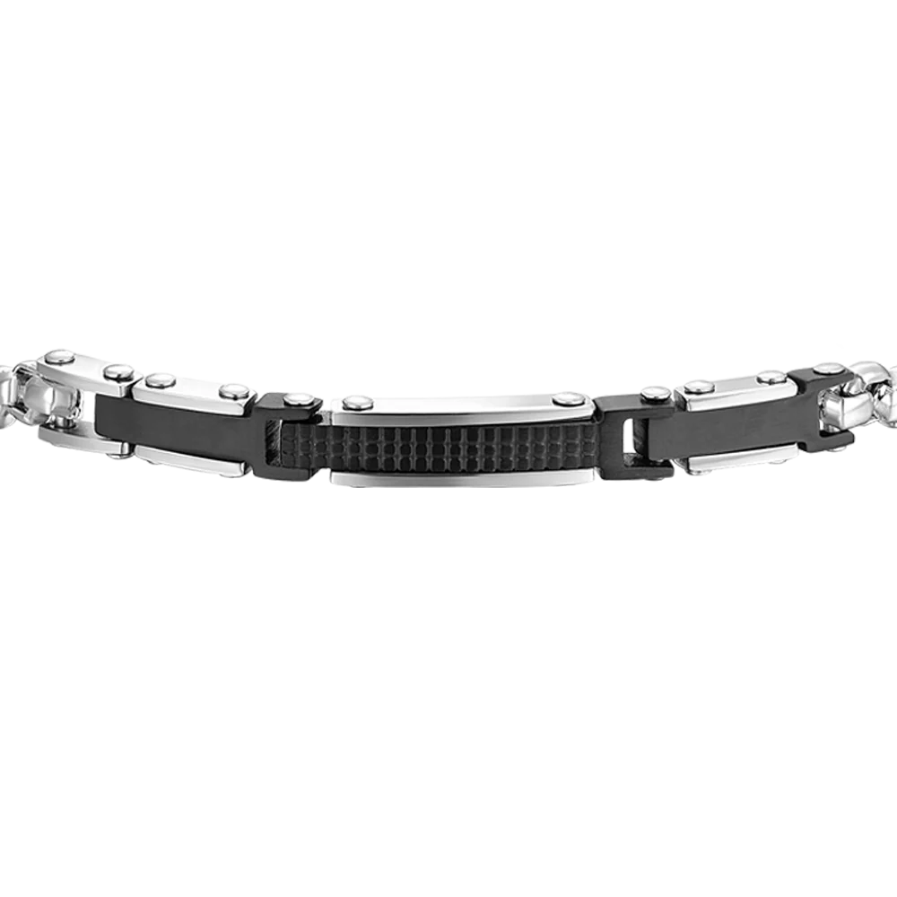 BRACCIALE UOMO IN ACCIAIO ED ELEMENTI IN ACCIAIO IP BLACK - Image 4
