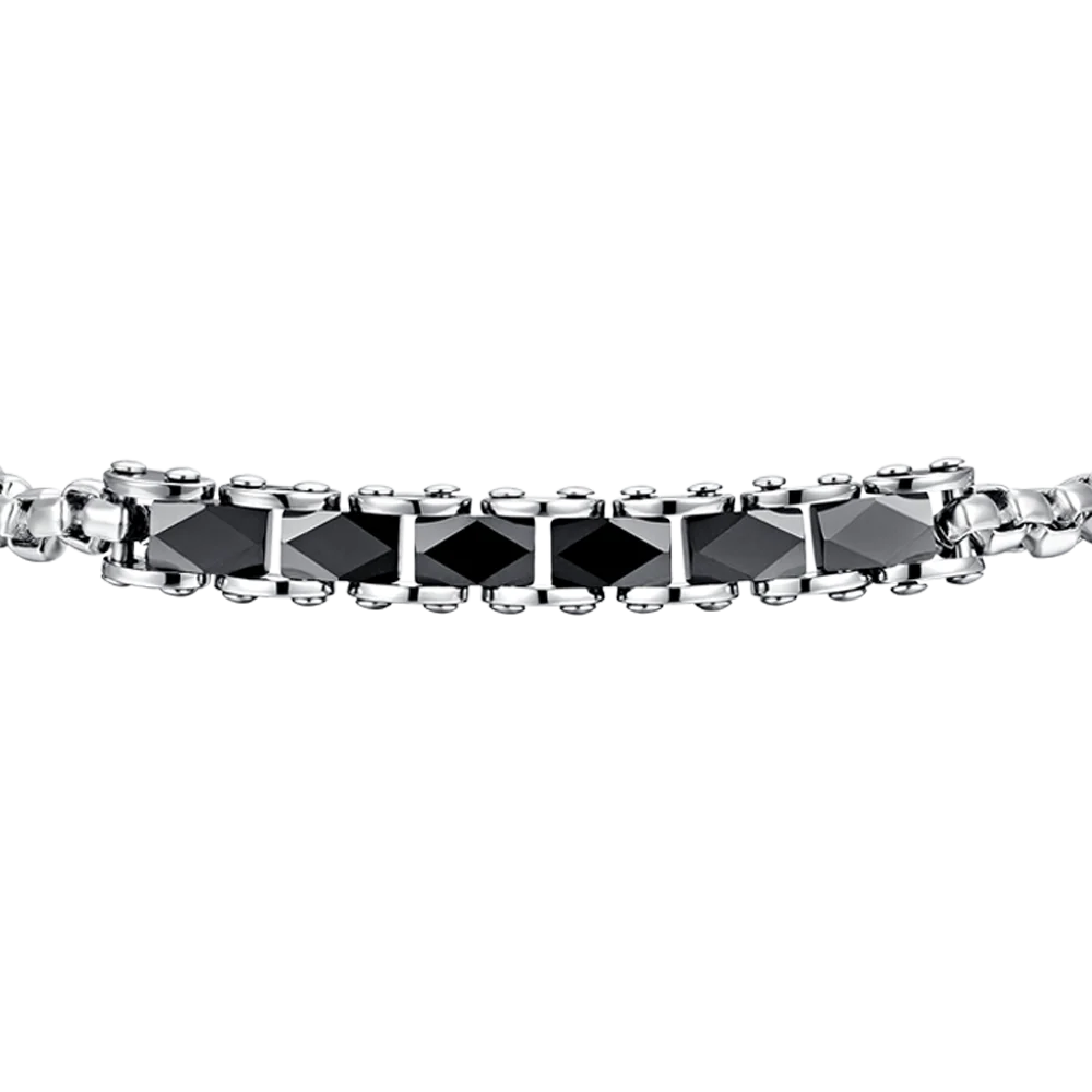 BRACCIALE UOMO IN ACCIAIO ELEMENTI CENTRALI - Image 4