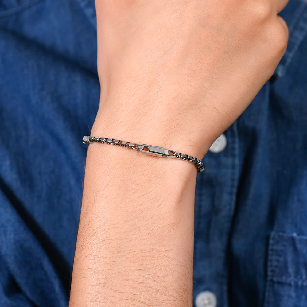 BRACCIALE UOMO IN ACCIAIO ELEMENTI IN ACCIAIO - Image 2
