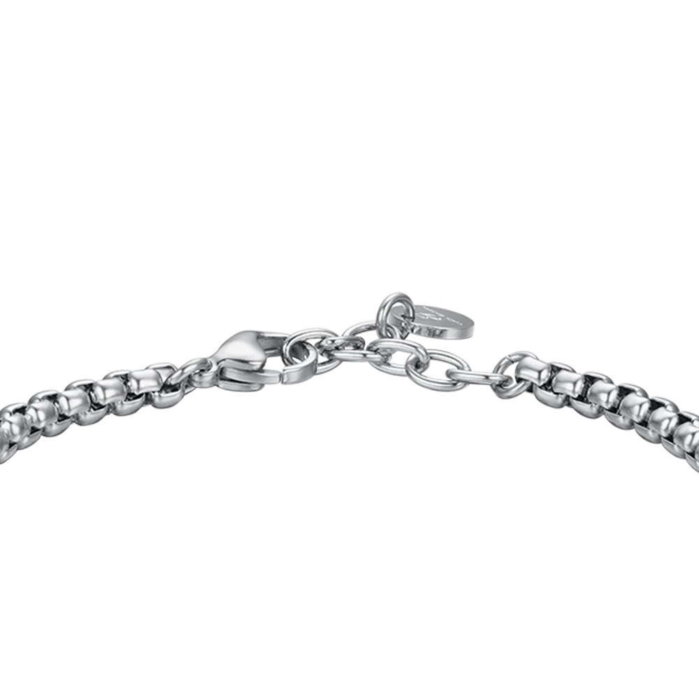 BRACCIALE UOMO IN ACCIAIO ELEMENTO CON CRISTALLI NERI - Image 5