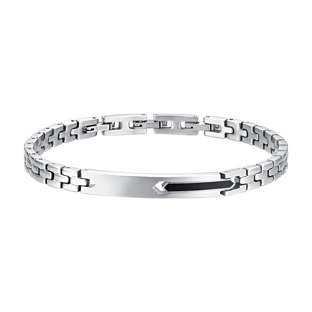 BRACCIALE UOMO IN ACCIAIO ELEMENTO IP NERO