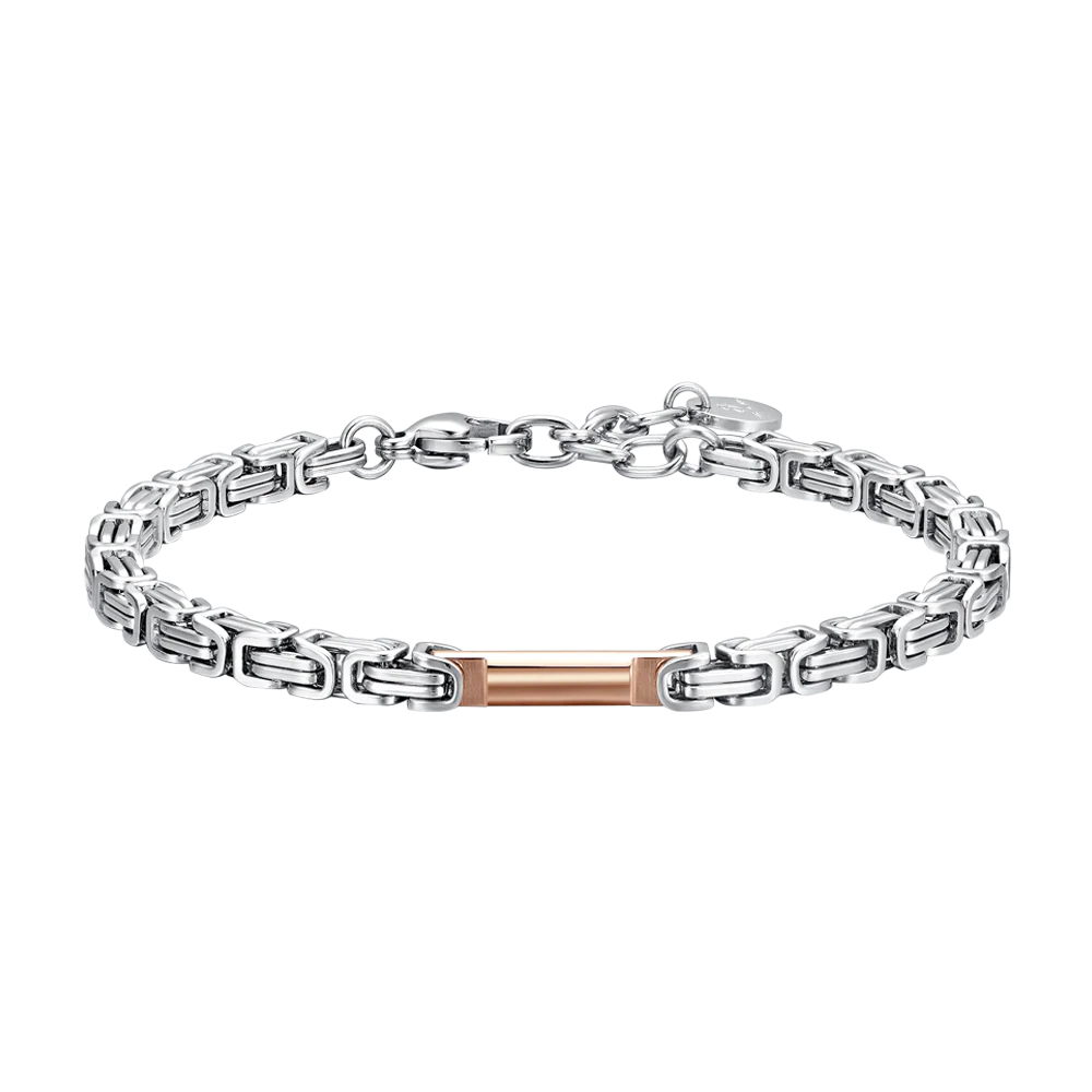 BRACCIALE UOMO IN ACCIAIO ELEMENTO IP ROSE