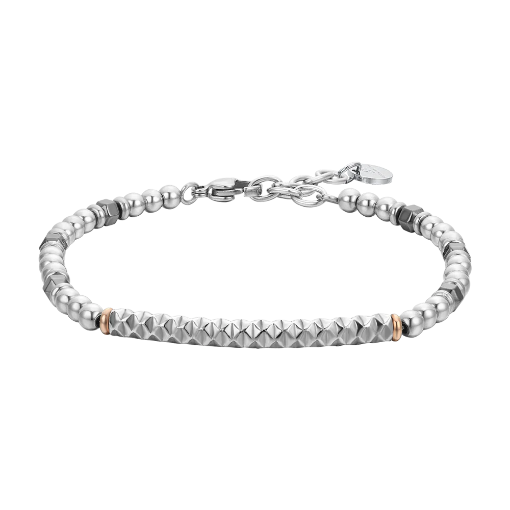 BRACCIALE UOMO IN ACCIAIO EMATITE GRIGIA