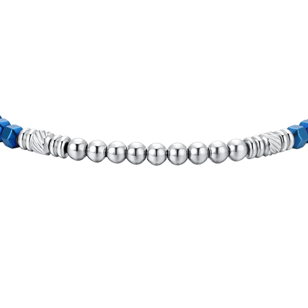 BRACCIALE UOMO IN ACCIAIO EMATIVE SILVER E BLU - Image 4