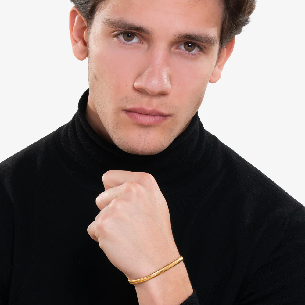 BRACCIALE UOMO IN ACCIAIO IP GOLD - Image 2