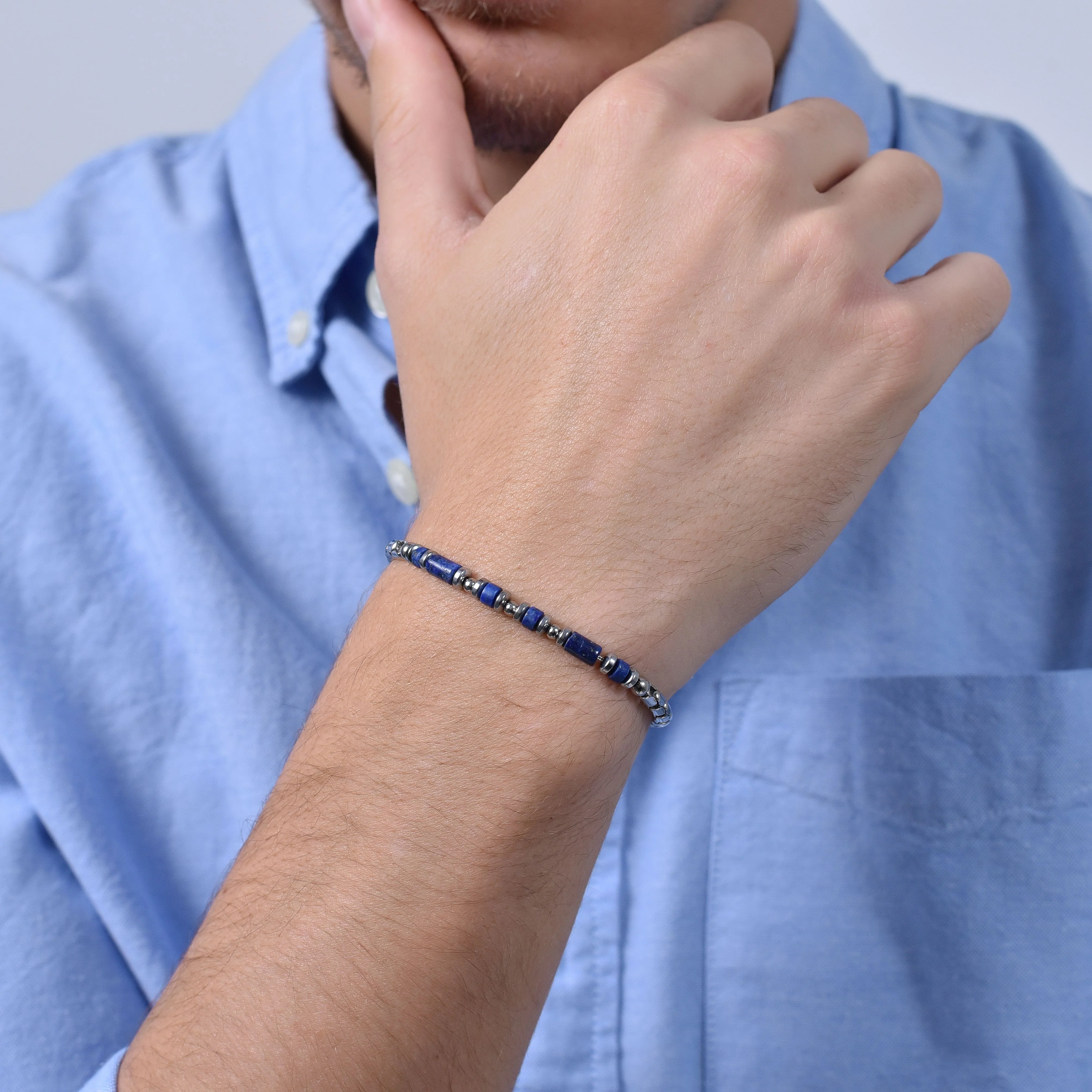BRACCIALE UOMO IN ACCIAIO LAPIS BLU - Image 2