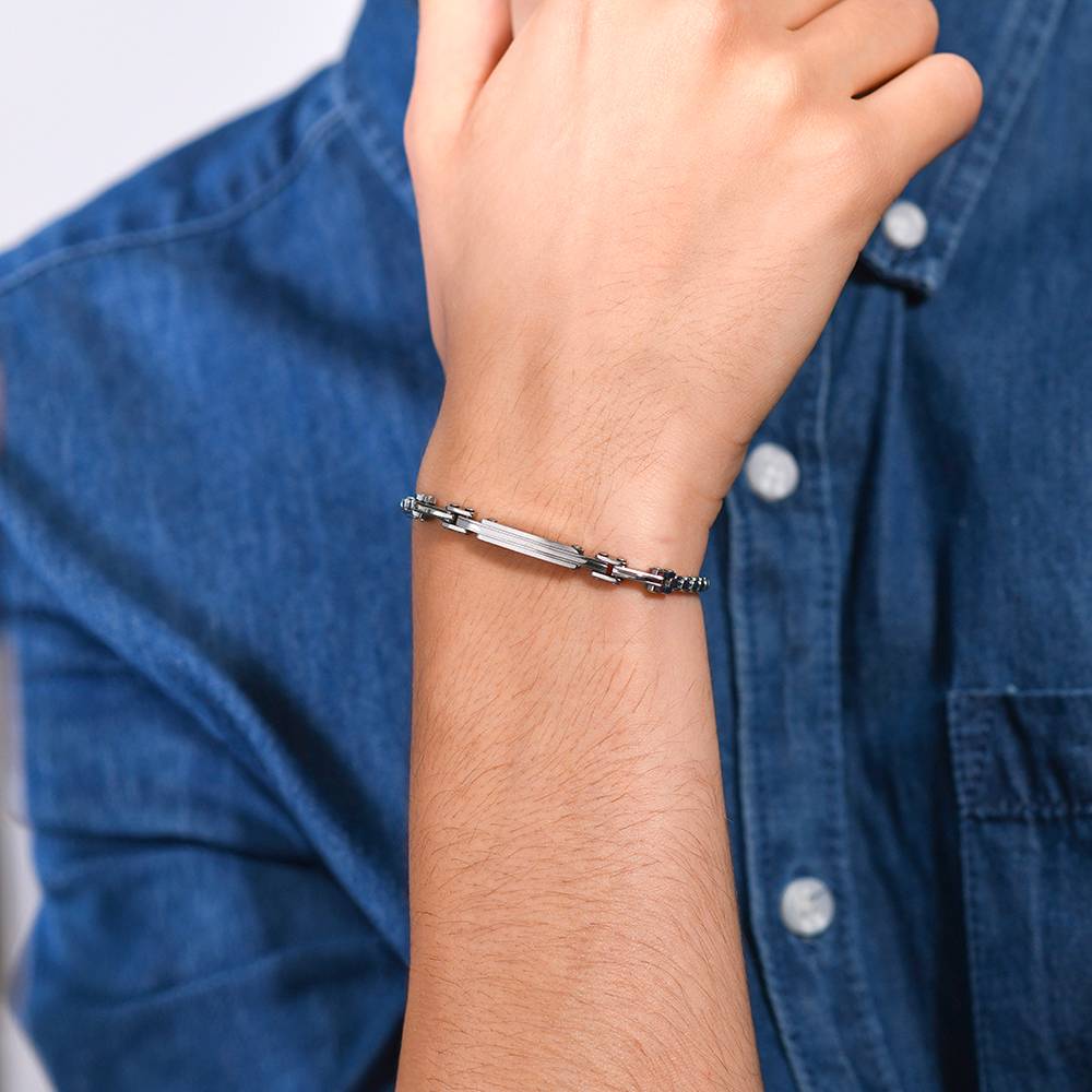 BRACCIALE UOMO IN ACCIAIO PIASTRA ED ELEMENTI - Image 2