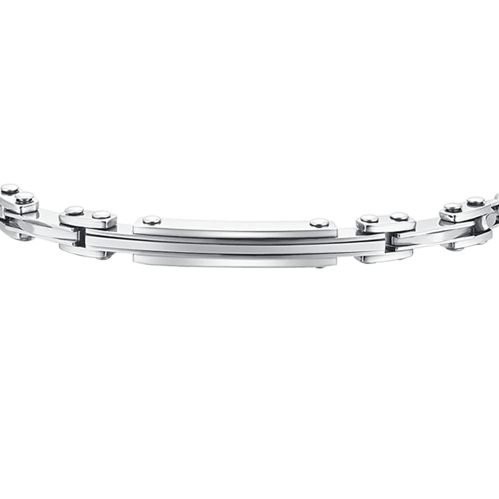 BRACCIALE UOMO IN ACCIAIO PIASTRA ED ELEMENTI - Image 4