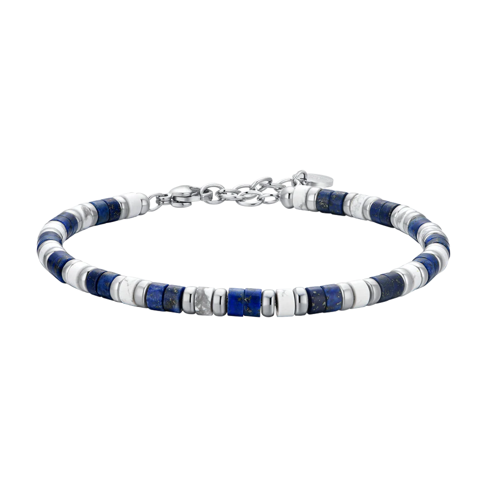 BRACCIALE UOMO IN ACCIAIO PIETRE LAPIS