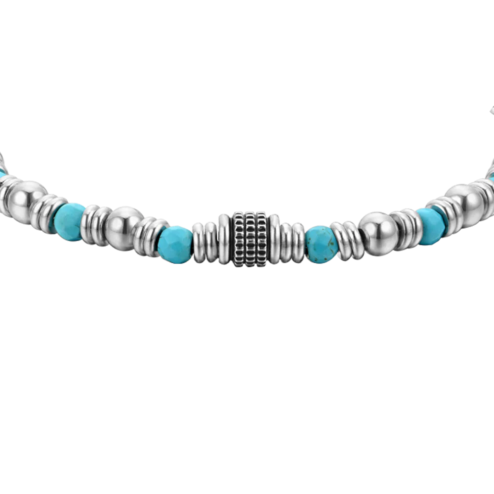 BRACCIALE UOMO IN ACCIAIO PIETRE TURCHESI - Image 4
