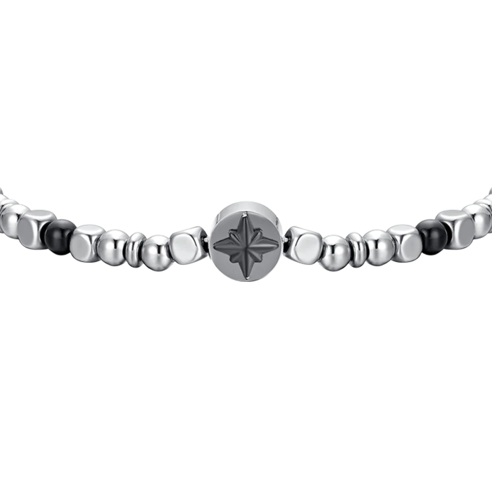 BRACCIALE UOMO IN ACCIAIO ROSA DEI VENTI IP NERO - Image 4