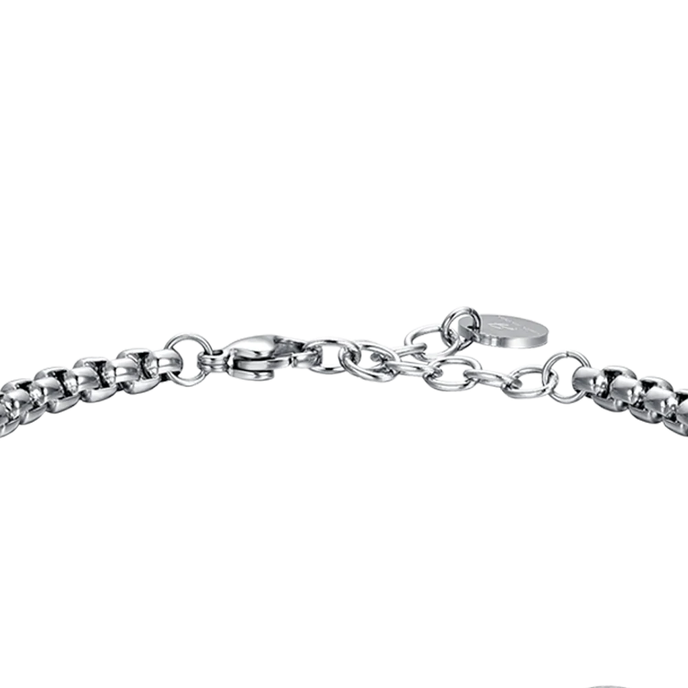 BRACCIALE UOMO IN ACCIAIO SEGNO ZODIACALE GEMELLI PIASTRA - Image 7
