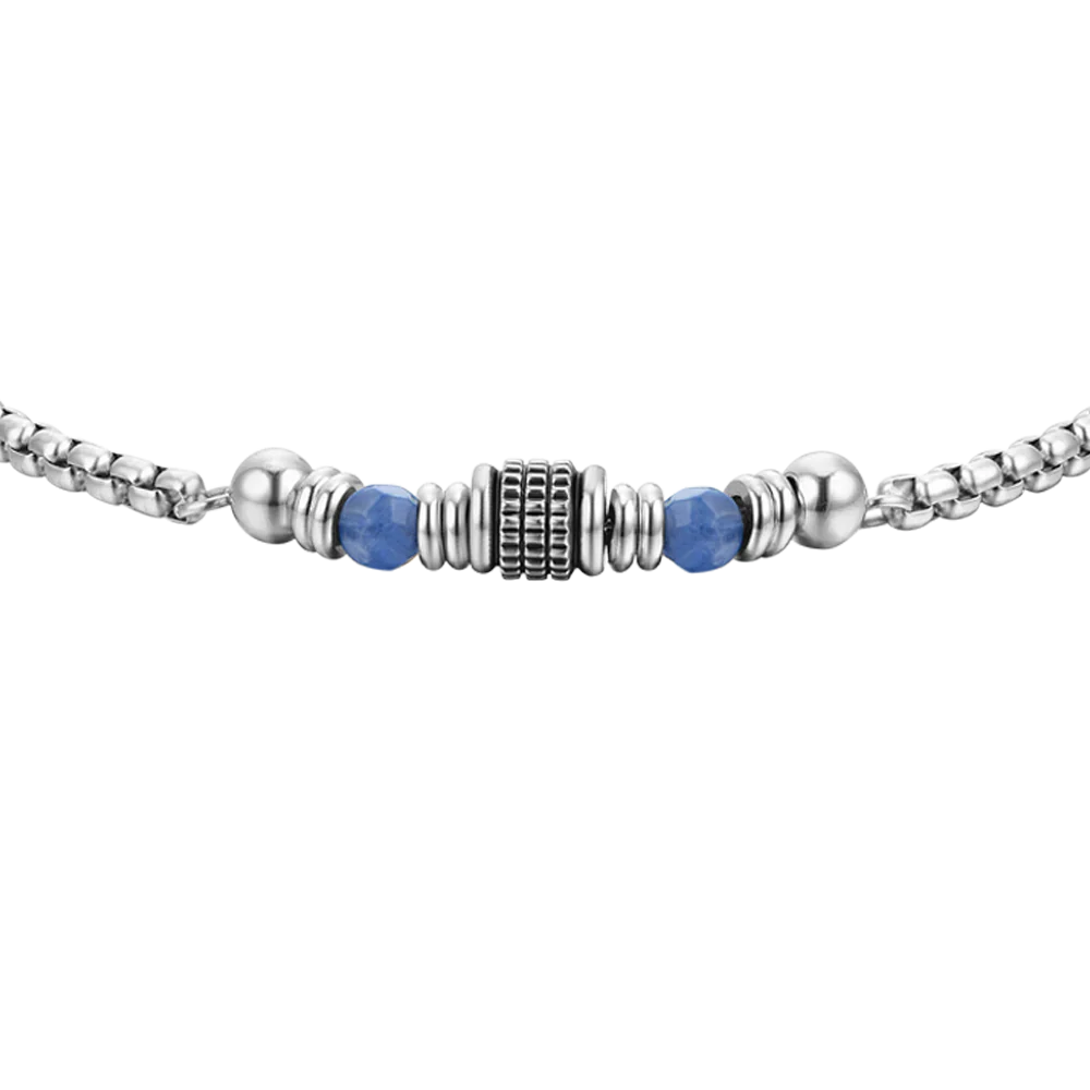 BRACCIALE UOMO IN ACCIAIO SODALITE BLU - Image 4