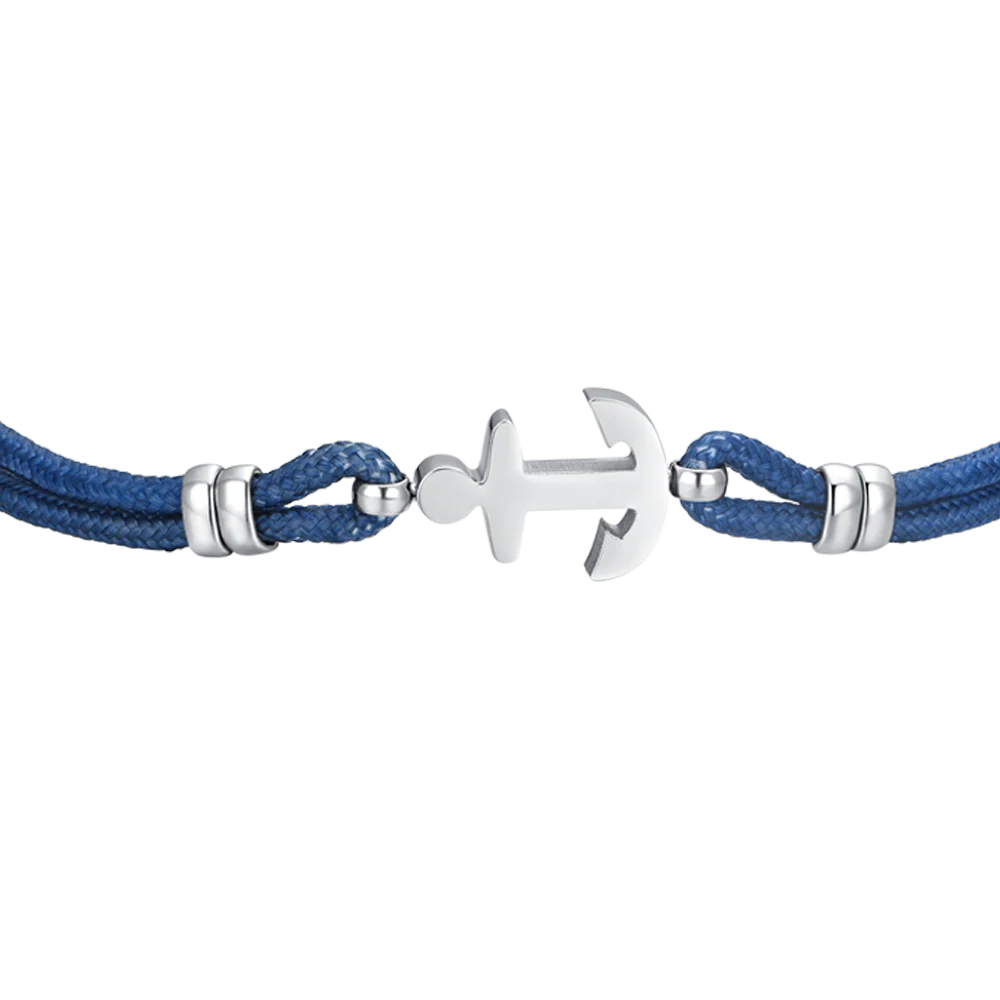 BRACCIALE UOMO IN CORDA BLU E ANCORA - Image 4