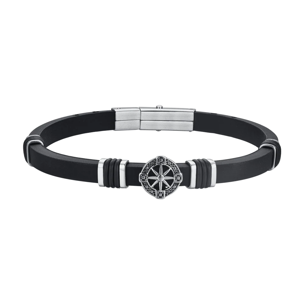 BRACCIALE UOMO IN SILICONE ROSA DEI VENTI
