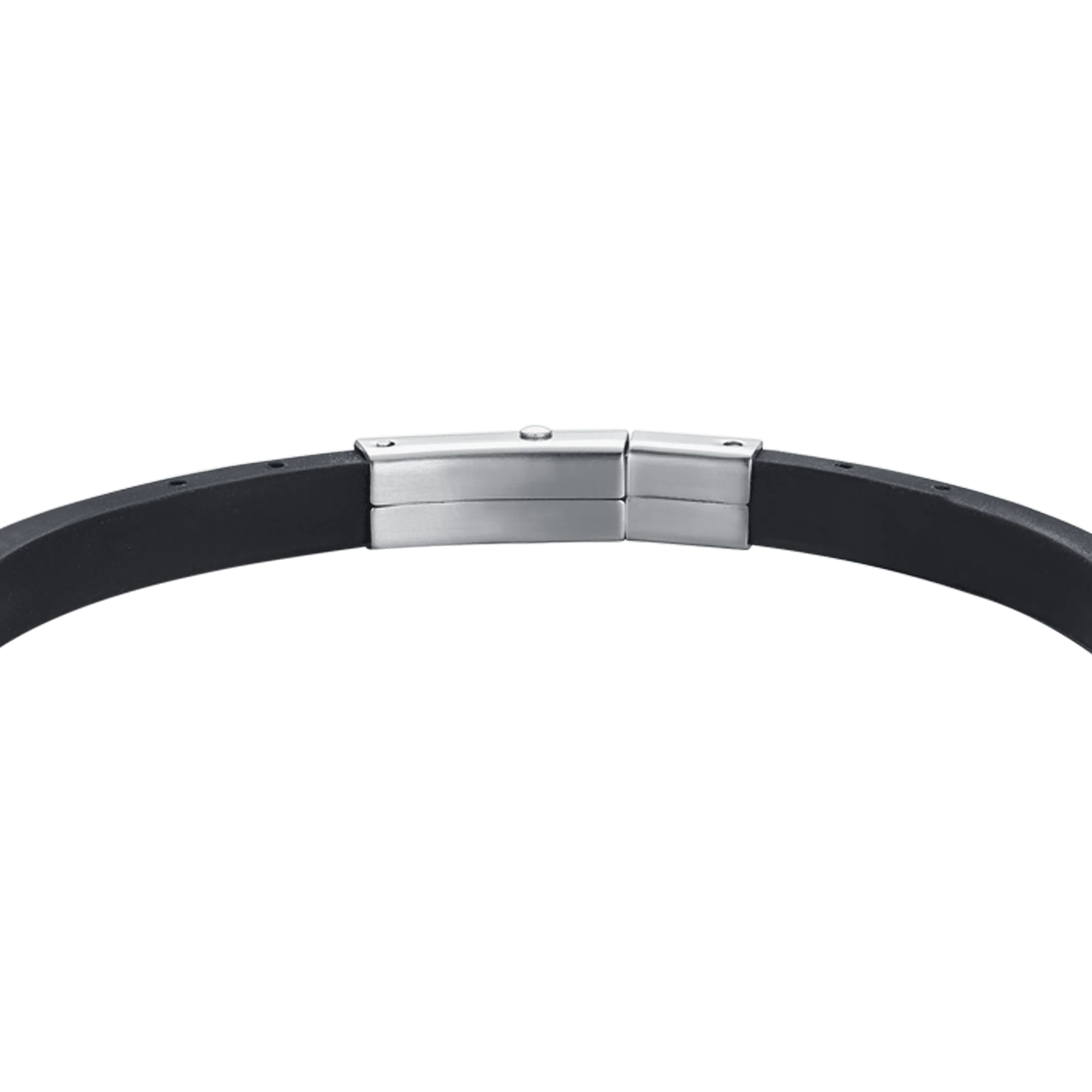 BRACCIALE UOMO SILICONE NERO CON ELEMENTI IN ACCIAIO E IP NERO E ROSA DEI VENTI - Image 4