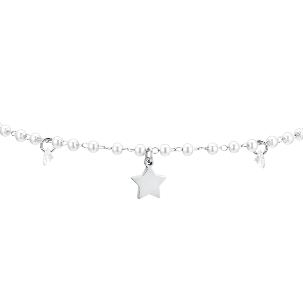 CAVIGLIERA DONNA IN ACCIAIO PERLE E STELLE - Image 6