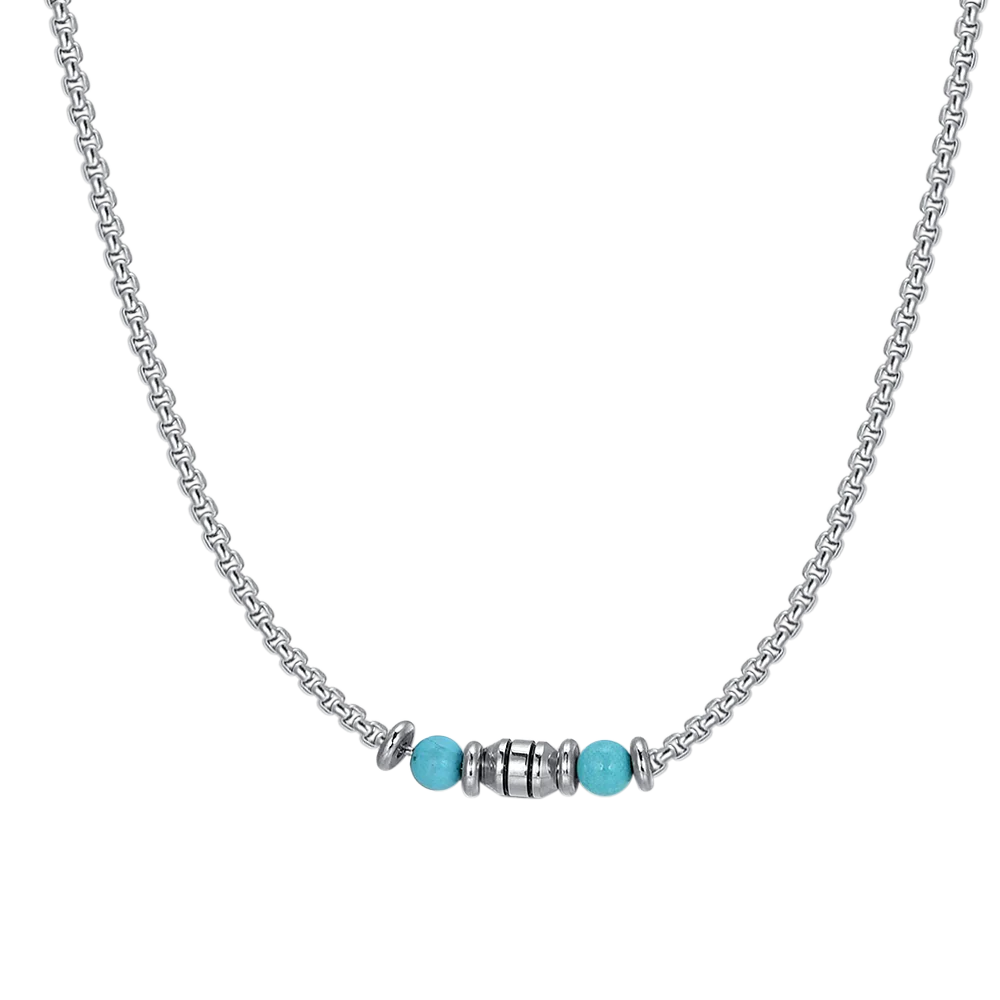 COLLANA BAMBINO IN ACCIAIO PIETRE TURCHESI