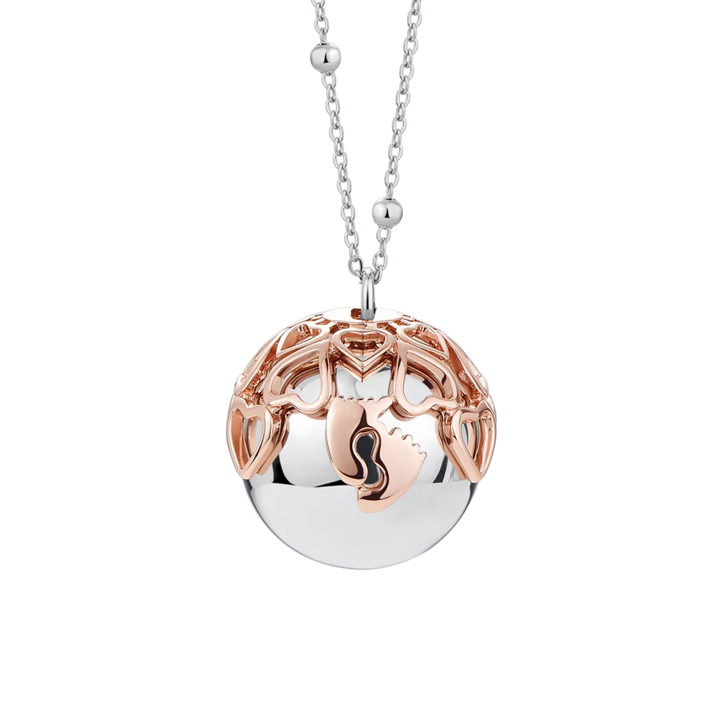 COLLANA CHIAMA ANGELI DONNA IN ACCIAIO, CIONDOLO CON PIEDINI IN METALLO