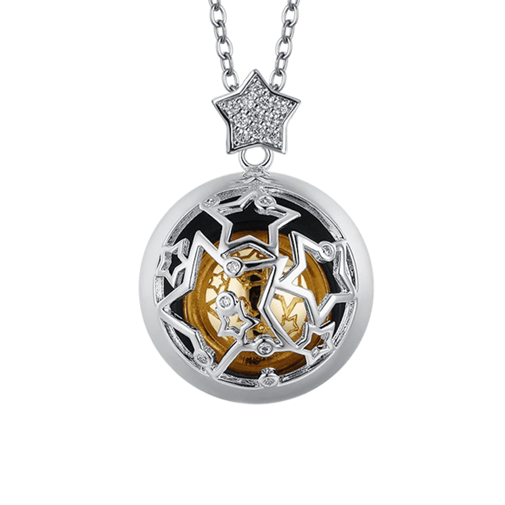 COLLANA CHIAMA ANGELI IN ACCIAIO CON STELLE IN METALLO CON CRISTALLI BIANCHI - Image 6