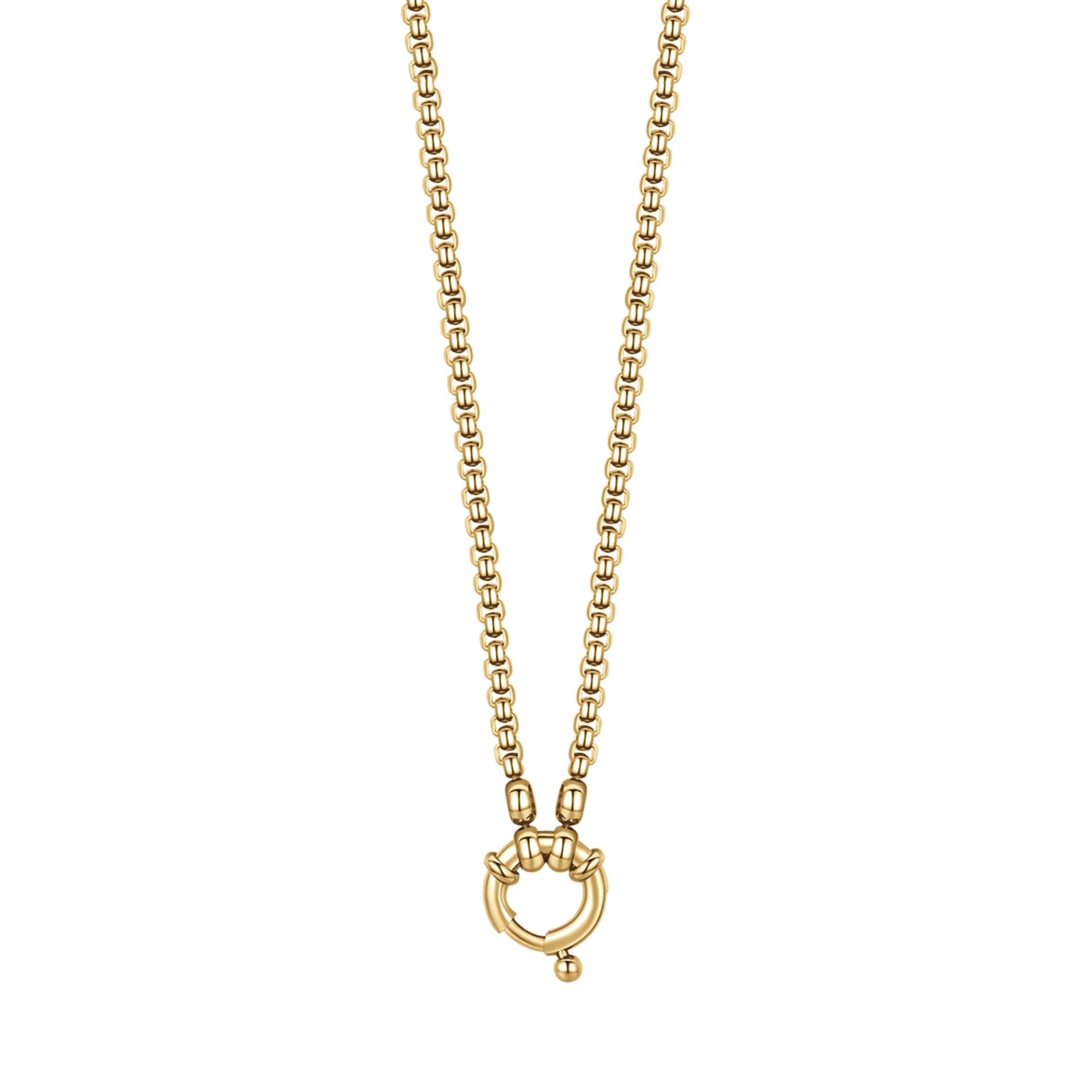 COLLANA DONNA IN ACCIAIO IP GOLD CON MOSCHETTONE